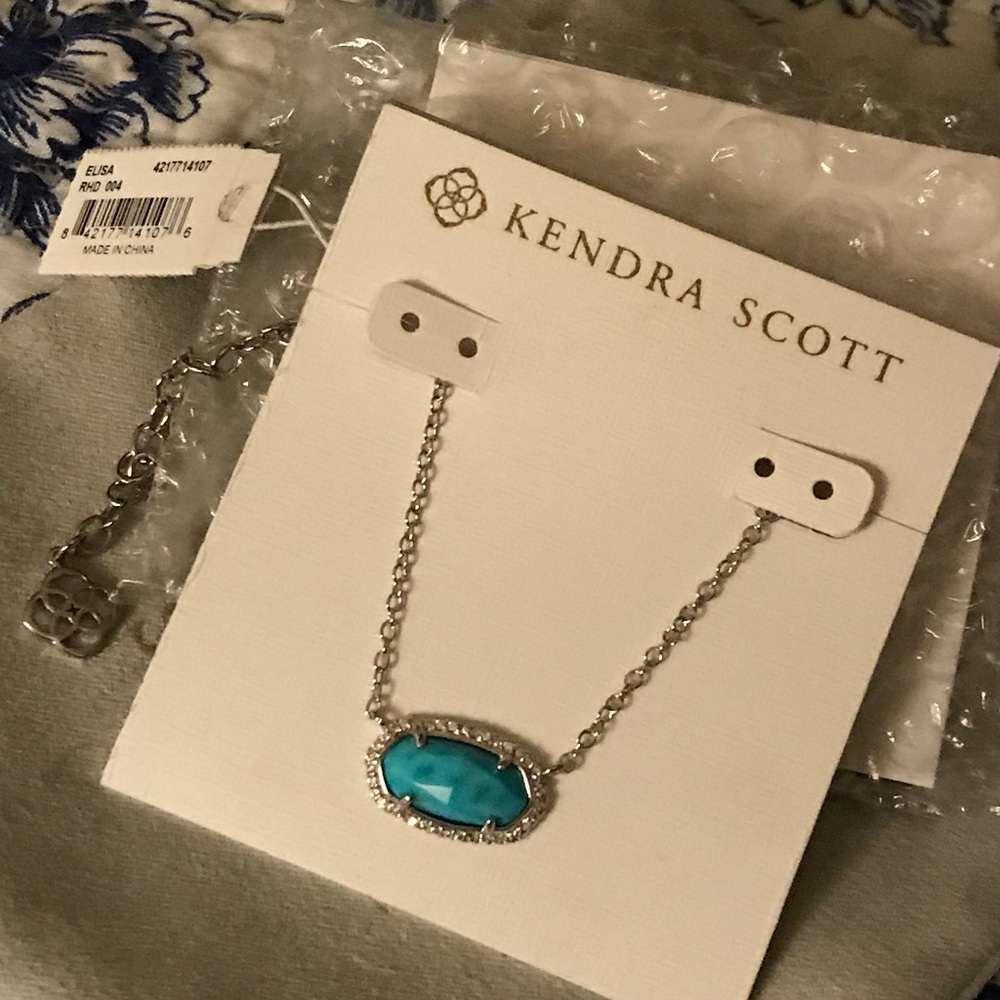 Kendra Scott Elisa Lux Necklace in Turquoise - Picture 6 of 8